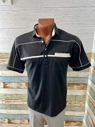 80’s Black short Sleeve Polo Shirt By Pro Celebrit