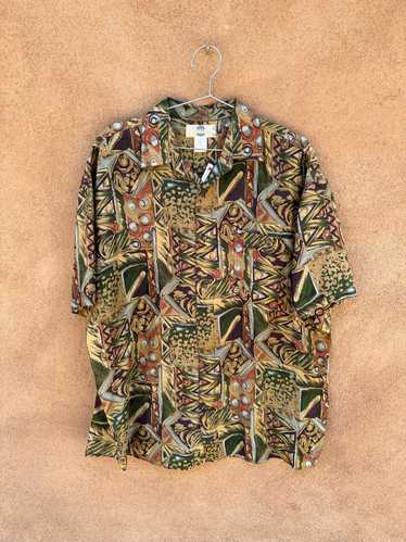 Abstract Silk Shirt - Silk Uomo by Nak Button Up