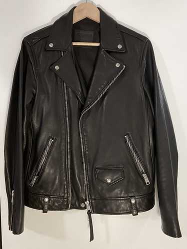 Allsaints Milo Asymmetric Zip Leather Biker Jacket