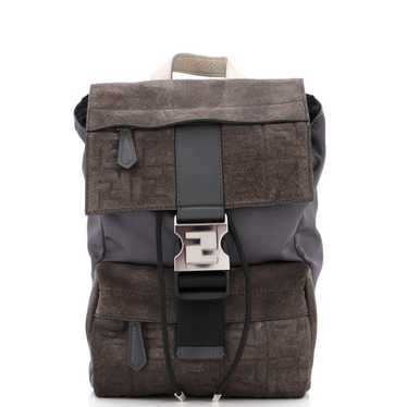 FENDI Fendiness Backpack Zucca Suede and Nylon Sm… - image 1
