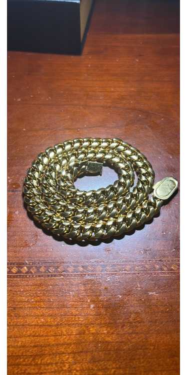Vintage 18k Gold Plated Silver Cuban Chain - image 1