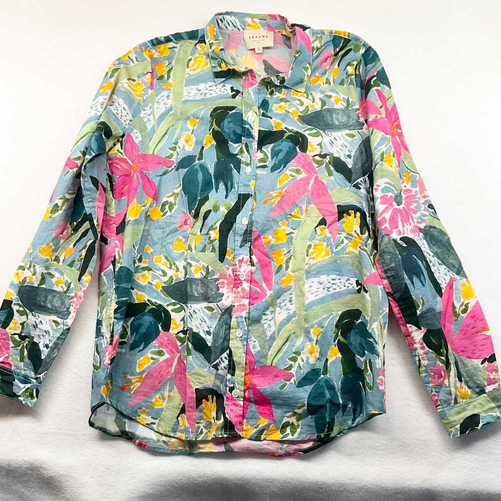 Sezane Sezane Pierro Shirt in Salvadore Print SZ34 US… - Gem