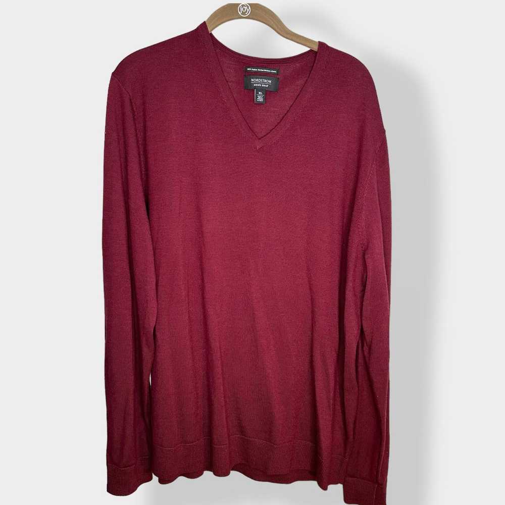 Nordstrom Nordstrom Men's Shop Burgundy Merino Wo… - image 1