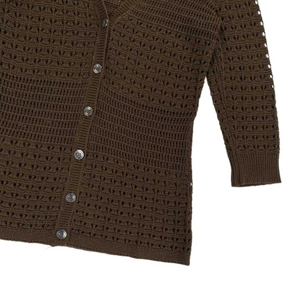 DKNY DKNY Brown Boho V Neck Crochet Cardigan UK S… - image 3