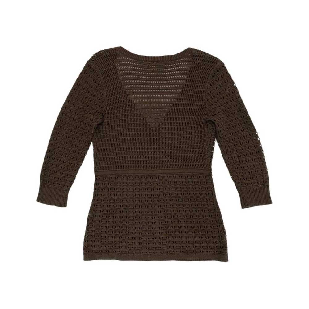 DKNY DKNY Brown Boho V Neck Crochet Cardigan UK S… - image 4