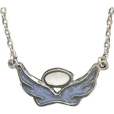 Angel Wings Silver Necklace, 16 inches long - image 1