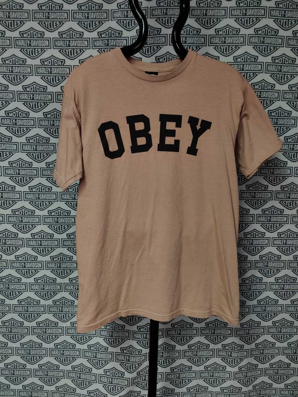 Obey Vintage Y2K Obey Block Letter Spell Out T-Sh… - image 1