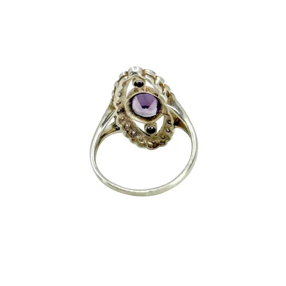 Navette Amethyst Antique Seed Pearl Halo Style Sp… - image 4