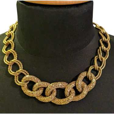 Highly Textured Bold Links Necklace