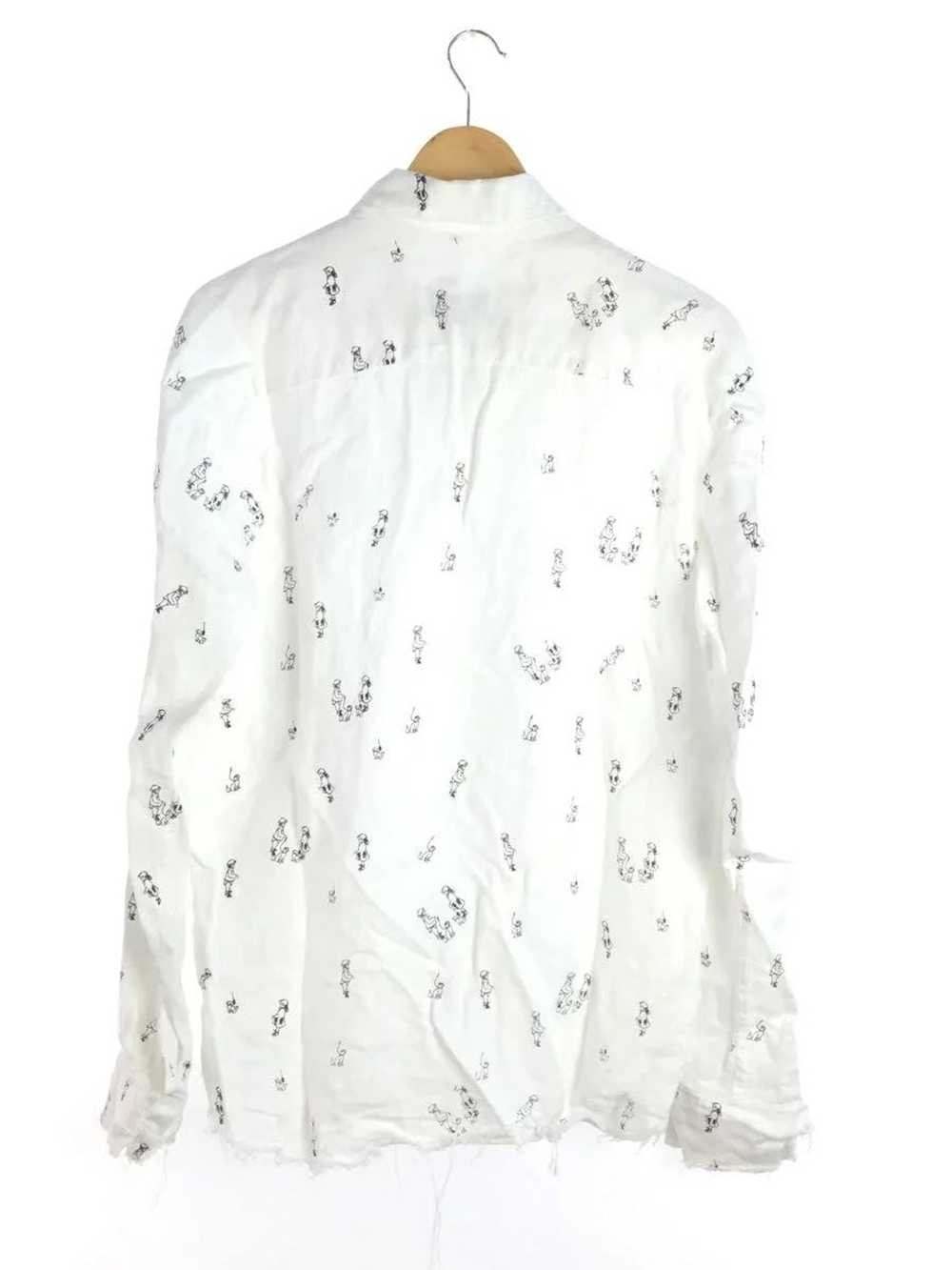 Elena Dawson Handprint Longsleeve Linen Shirt Whi… - image 2
