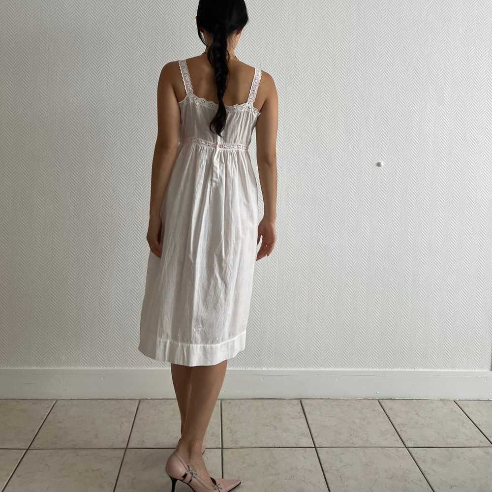 Antique Edwardian white cotton slip dress - image 6