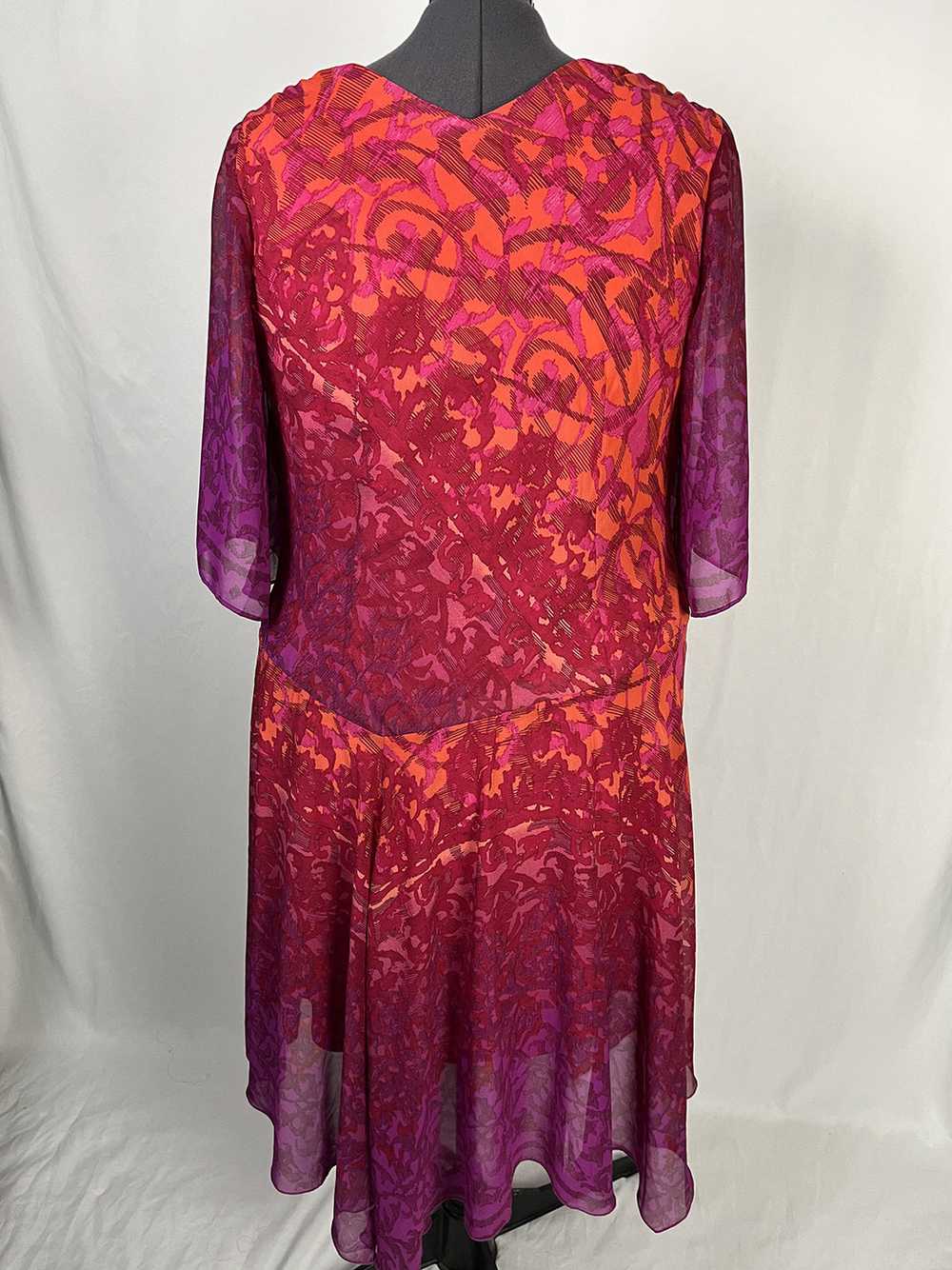 Ashro Size 20 Pink & Orange Abstract Floral Dress - image 7