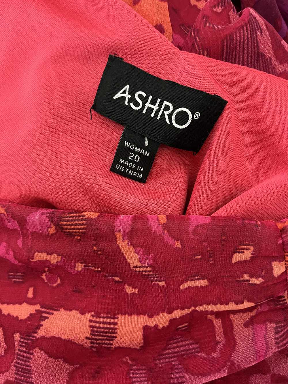 Ashro Size 20 Pink & Orange Abstract Floral Dress - image 8