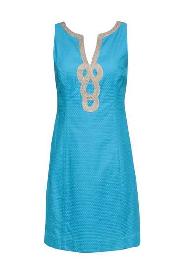Lilly Pulitzer- Teal Textured Sleeveless w/ Gold M