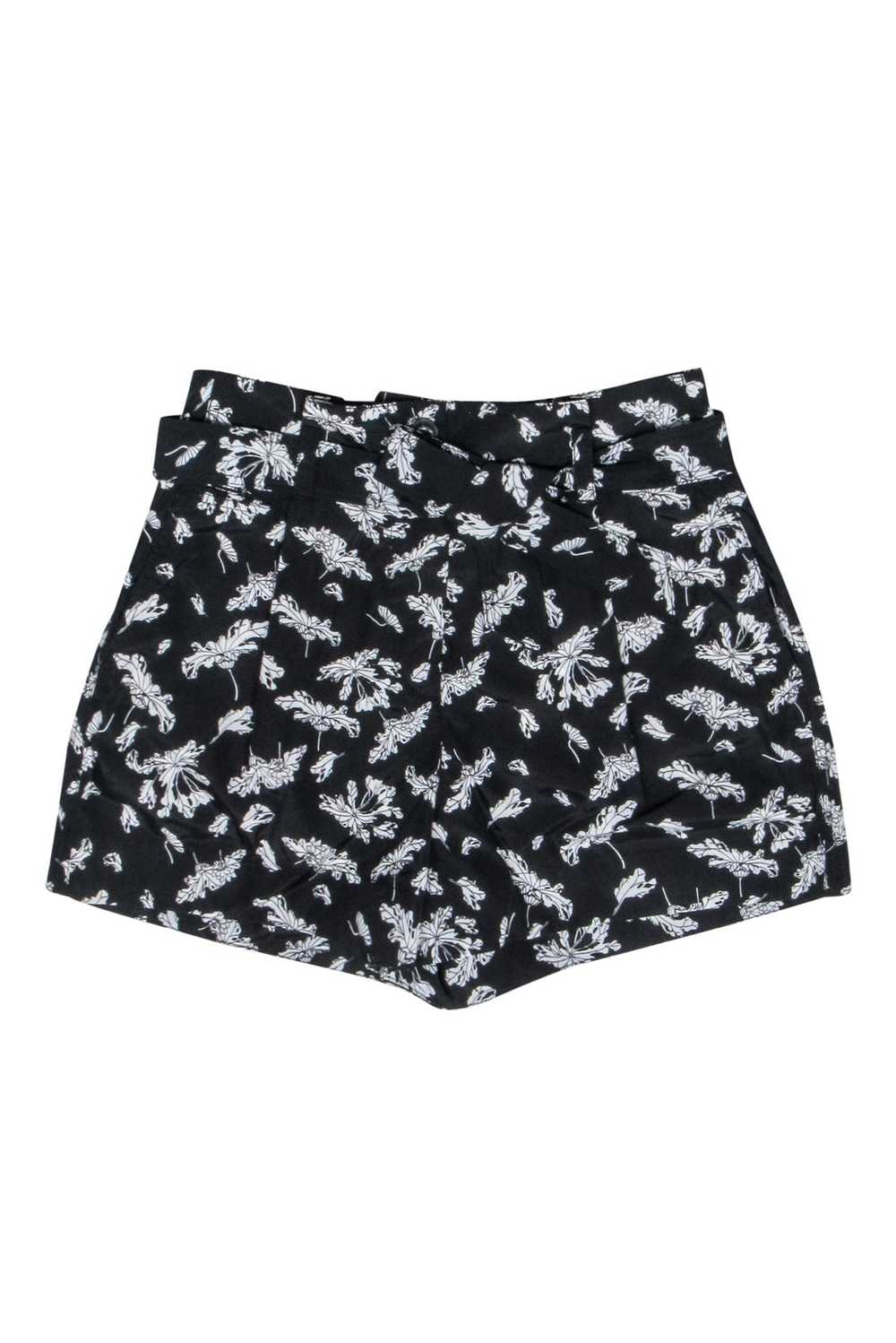 Rag & Bone - Black & White Floral Belted Shorts S… - image 1