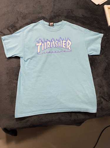 Thrasher Flame Logo Black & Grey Tie Dye T-Shirt