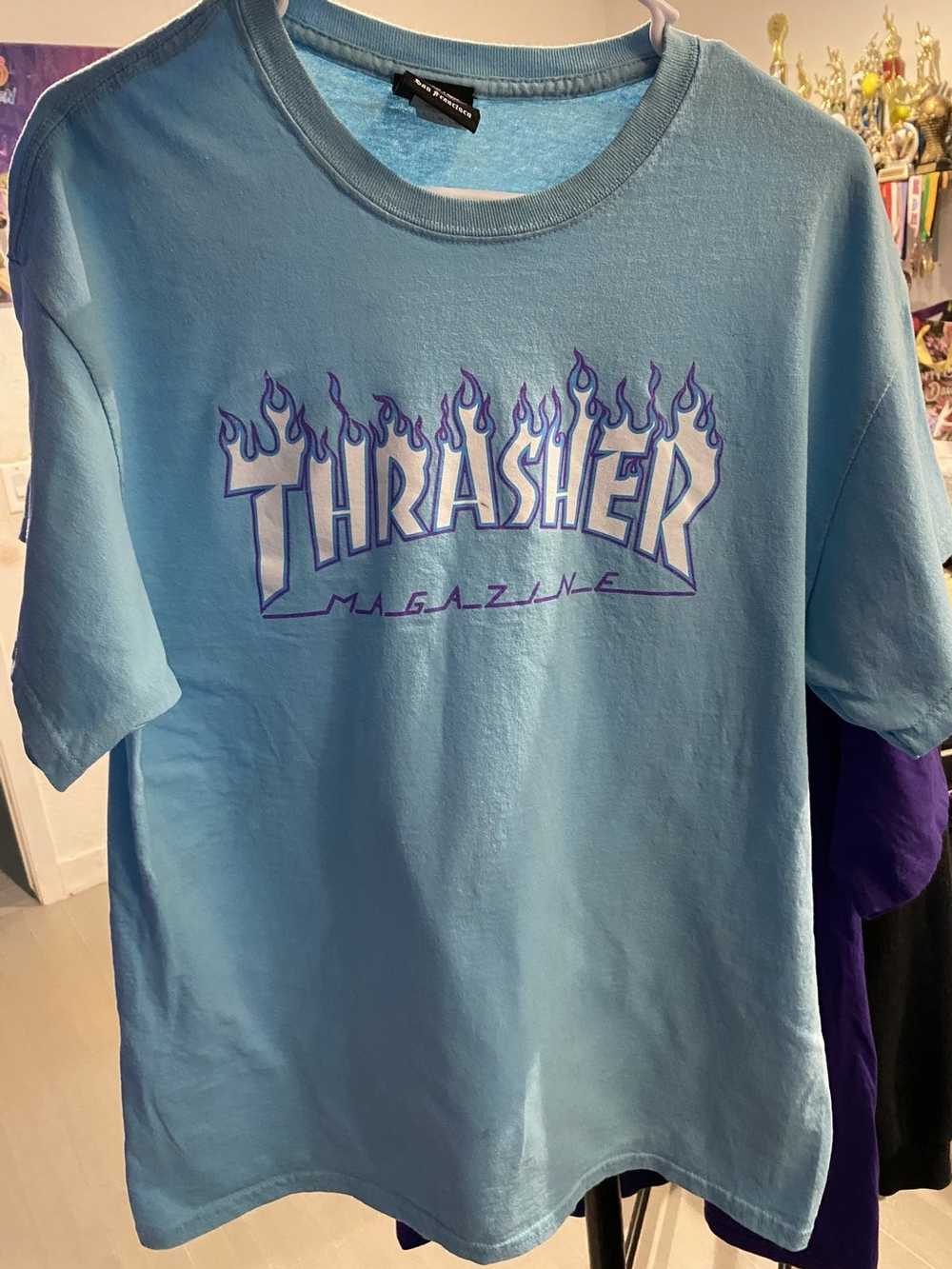 Thrasher Flame Sky Blue T-Shirt