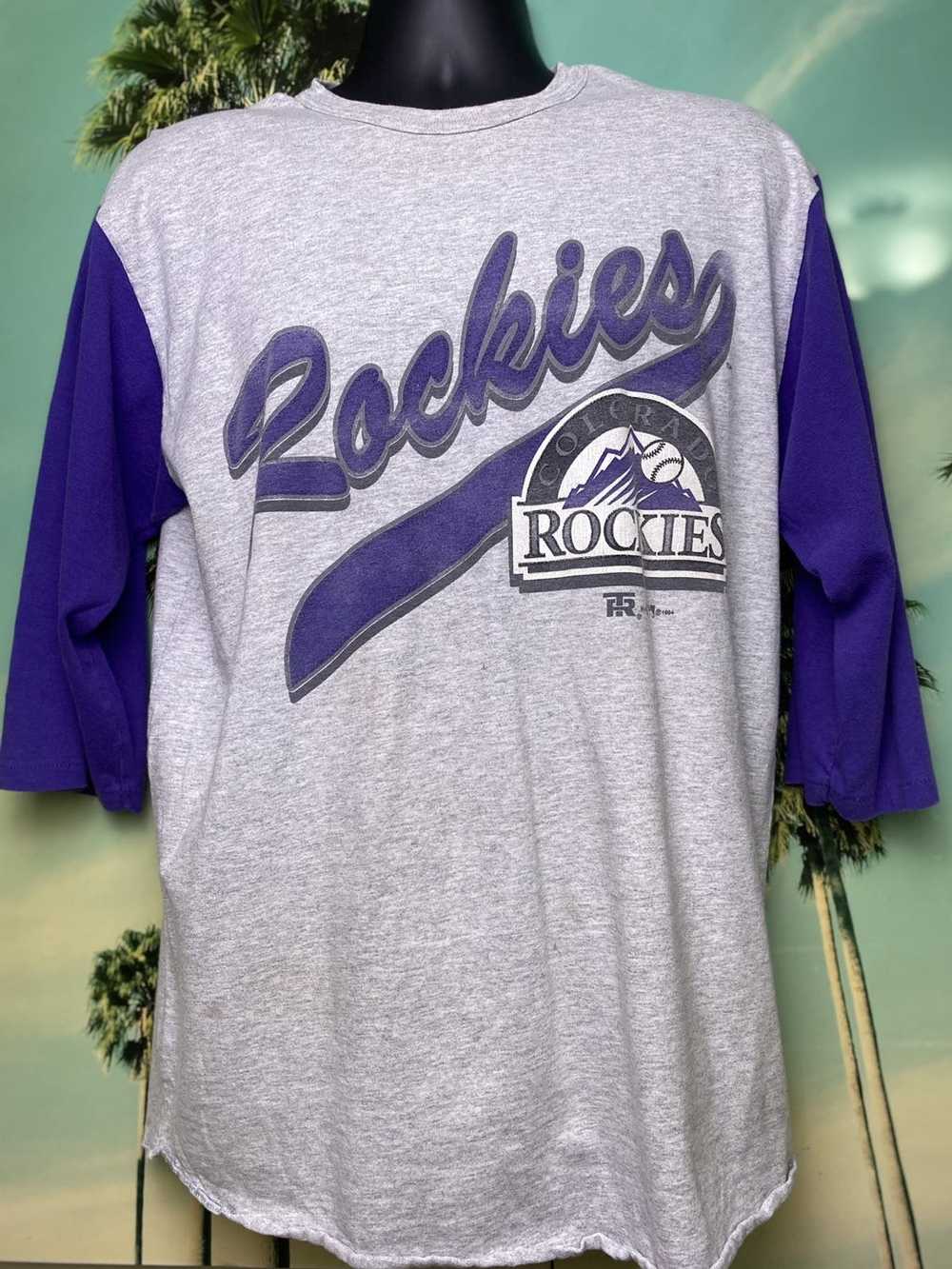 Colorado Rockies '93 T-Shirt from Homage. | Royal Purple | Vintage Apparel from Homage.