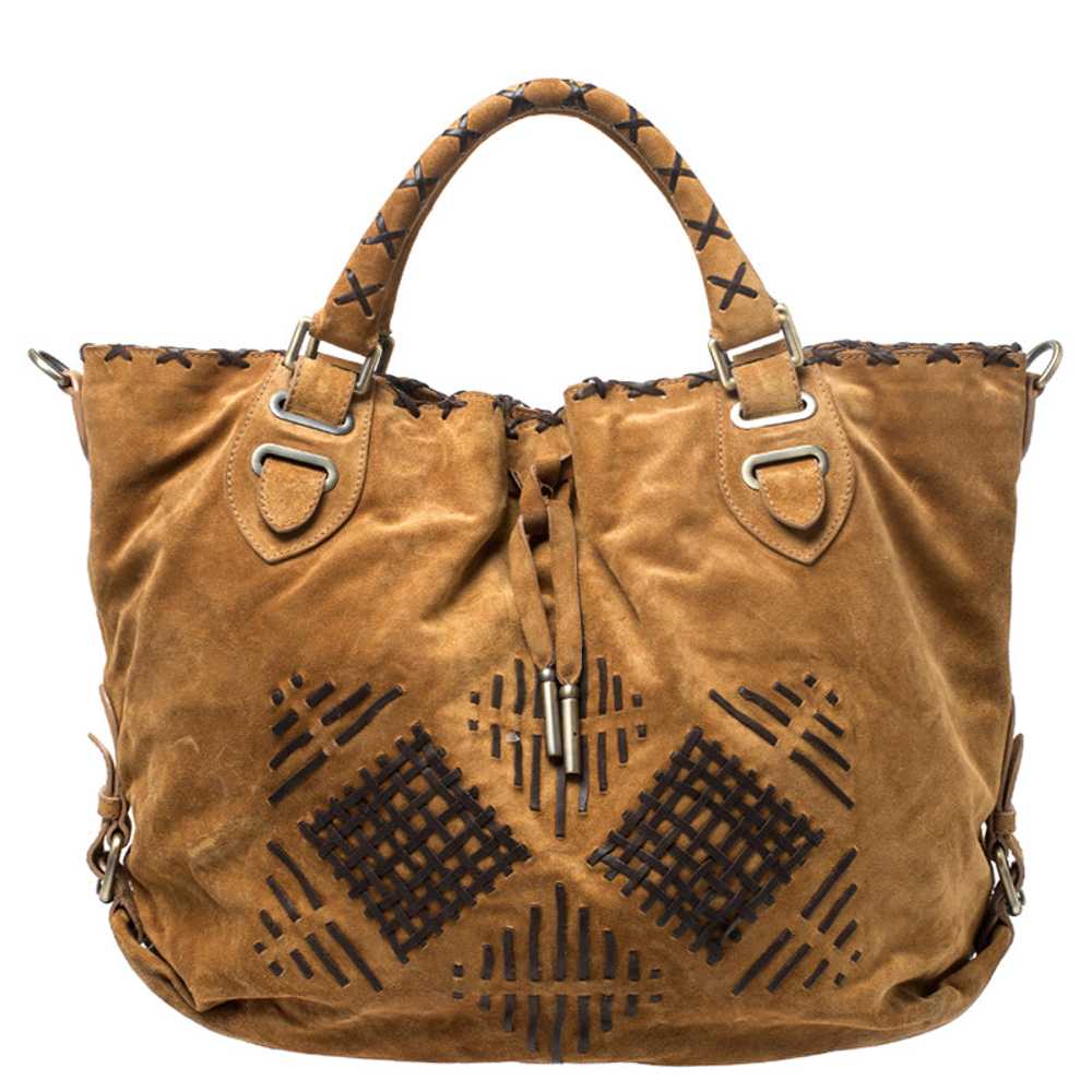 Bally Brown Suede And Leather Shopper Tote Gem