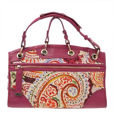 ETRO: Globetrotter bag in coated cotton with cabochon stones - Red