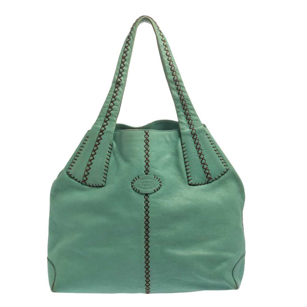 TOD'S Mint Green Leather Hobo - image 1