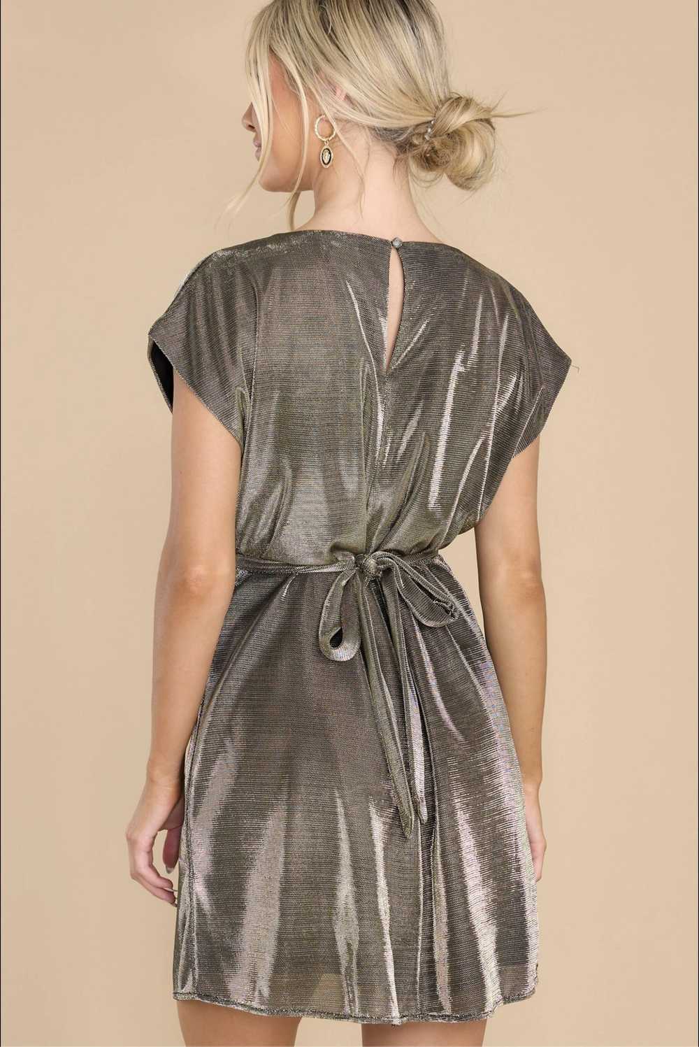 Designer Molly Bracken "Pull Me Close" Gold Dress - image 2