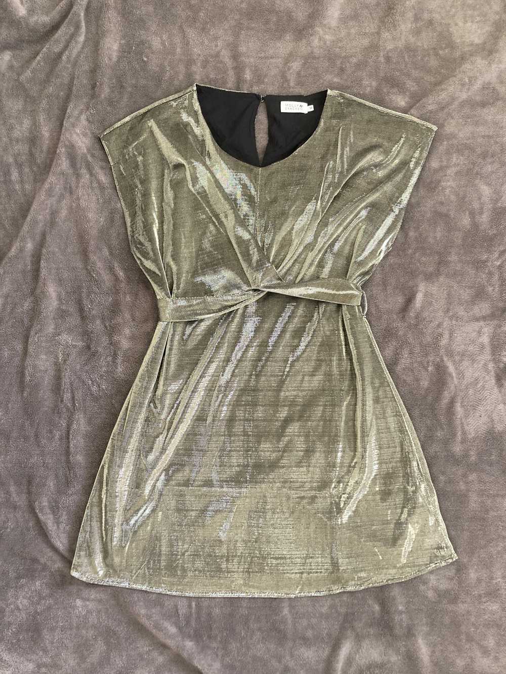 Designer Molly Bracken "Pull Me Close" Gold Dress - image 4