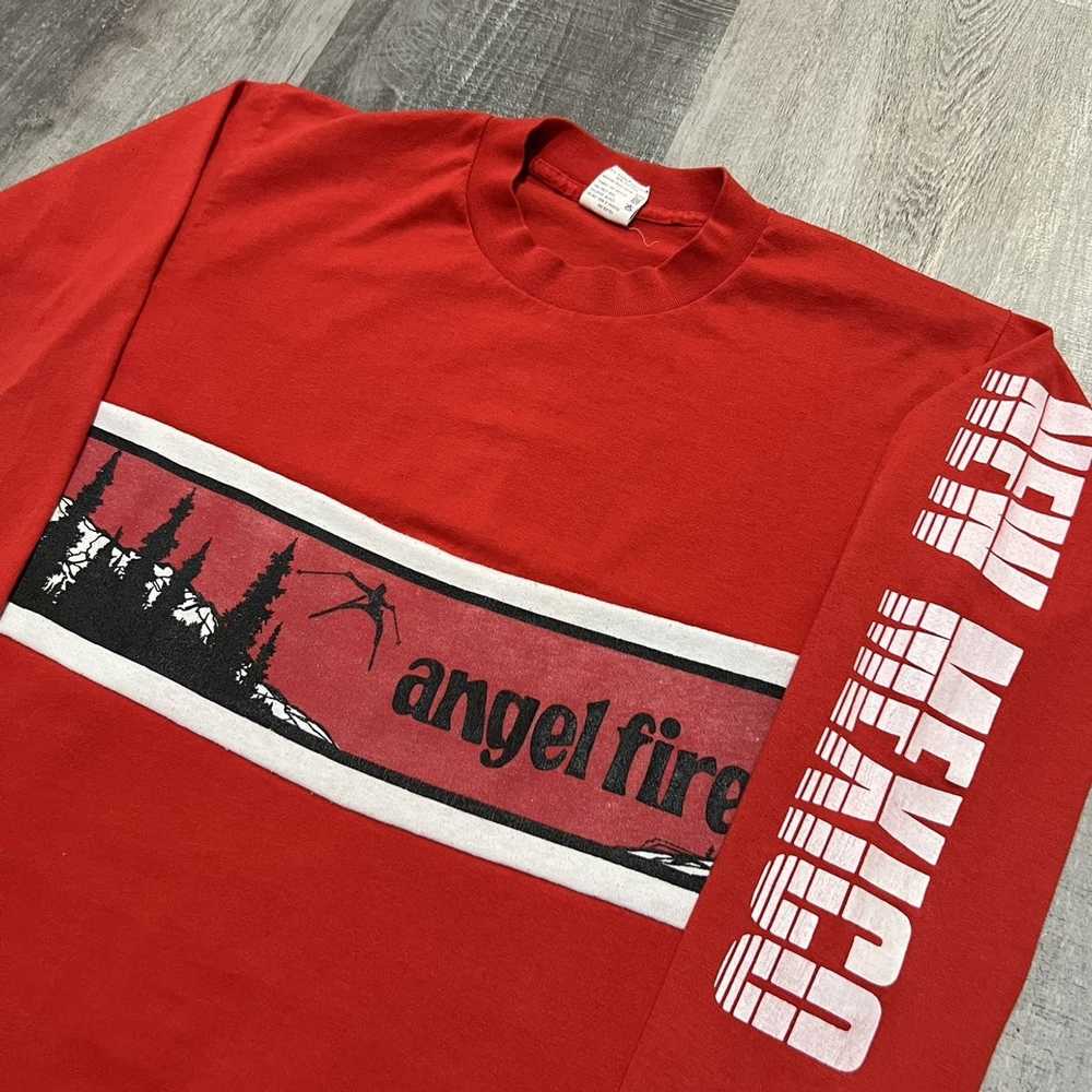 Ski × Vintage VTG Angel Fire Ski Resort 80s Red N… - image 2