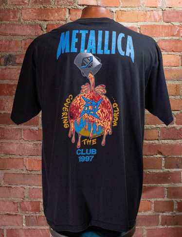 OldSchoolZone Vintage 1997 Metallica Reload Football Jersey Tour Concert Promo Album L Size Rare 90s Polo Shirt