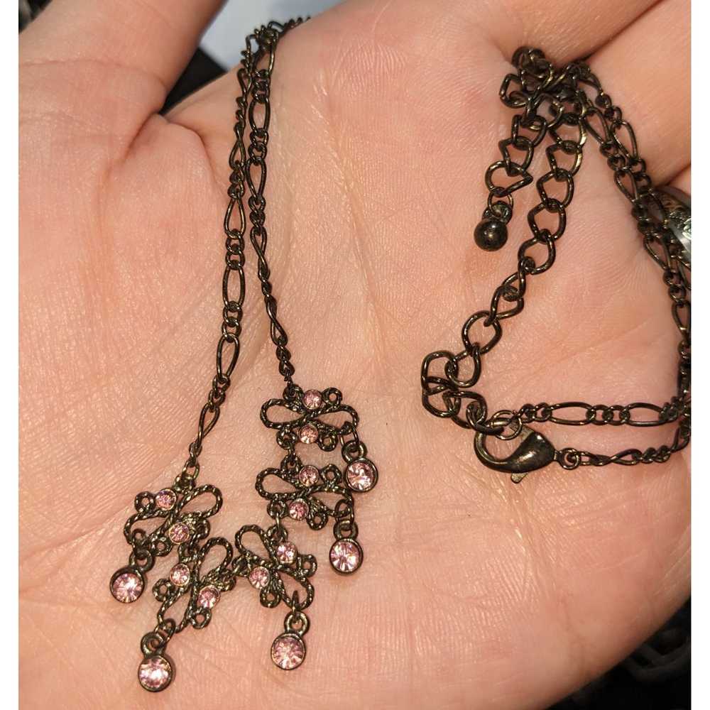 Other Sparkly Pink Gemmed Necklace - image 3