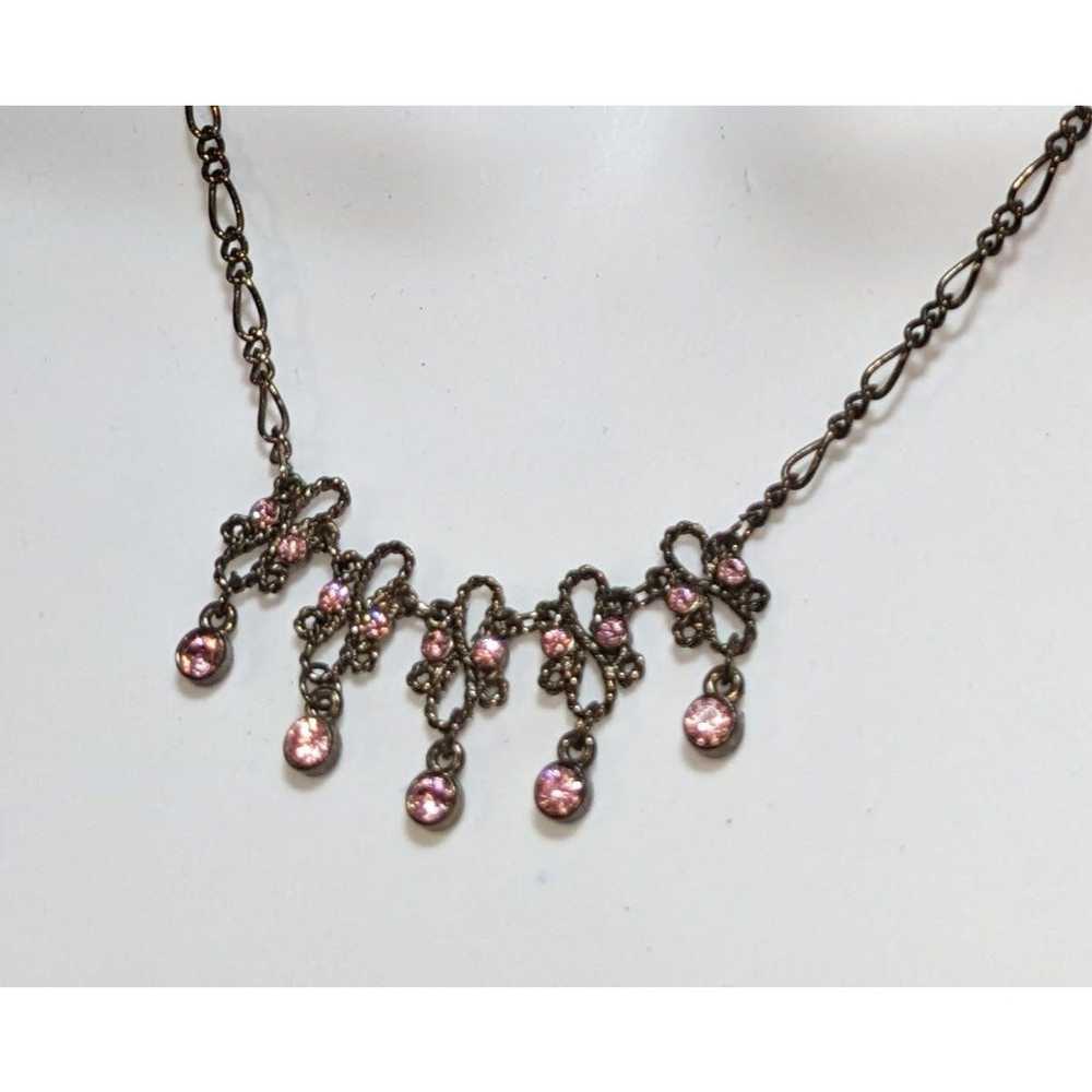 Other Sparkly Pink Gemmed Necklace - image 6