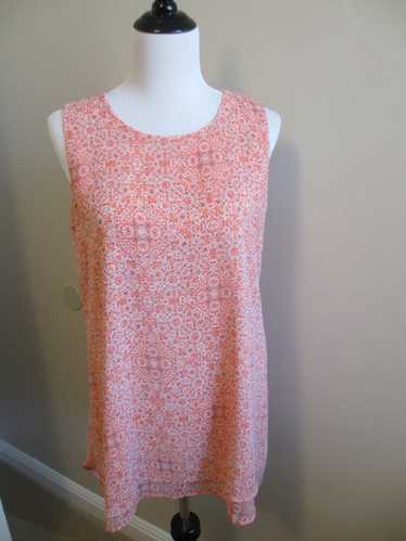 Other FEVER BRAND 2 LAYER ORANGE POLY PRINT BLOUS… - image 1