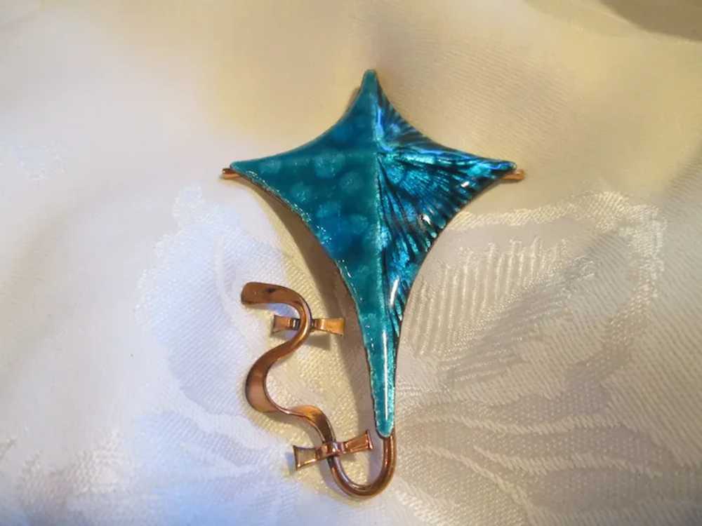 Matisse Renoir Blue Enamel "Kite" Brooch Pin and … - image 3