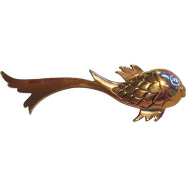 Rare Copper Renoir Goldfish Brooch