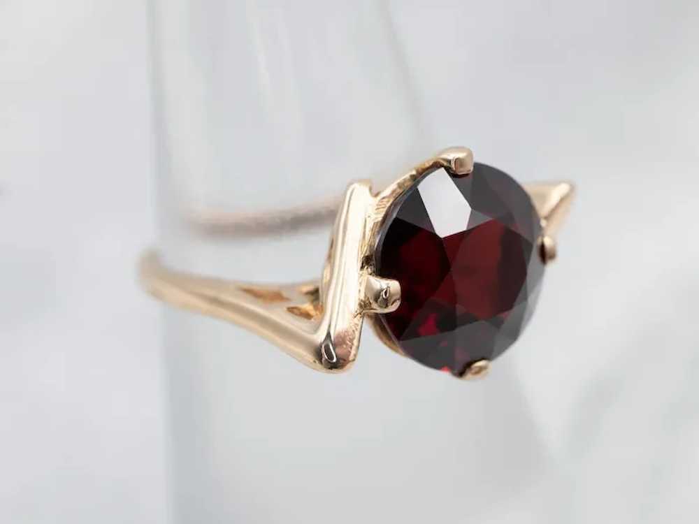 Vintage Garnet Solitaire Bypass Ring - image 4