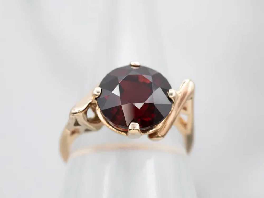 Vintage Garnet Solitaire Bypass Ring - image 5