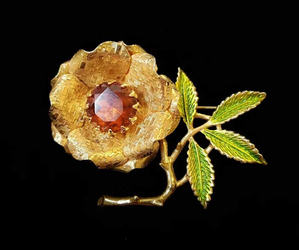 Vintage 1960 Sarah Coventry Flower Brooch Pin. - image 2