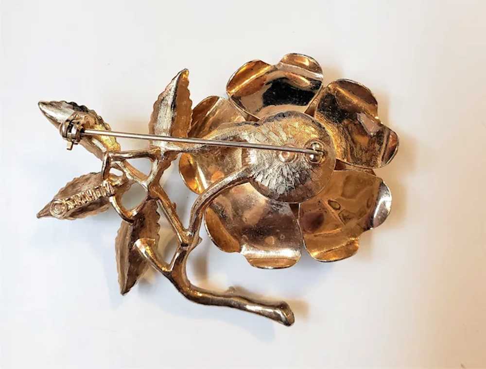 Vintage 1960 Sarah Coventry Flower Brooch Pin. - image 3