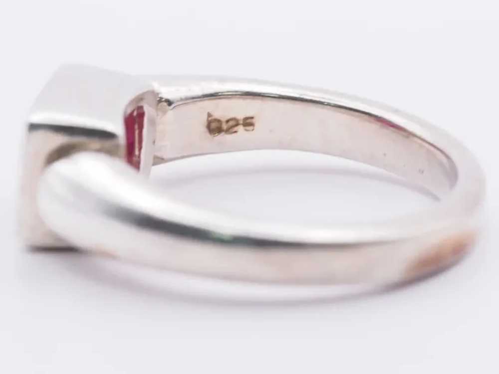 Lovely Lab Ruby Sterling Silver Ring - image 2