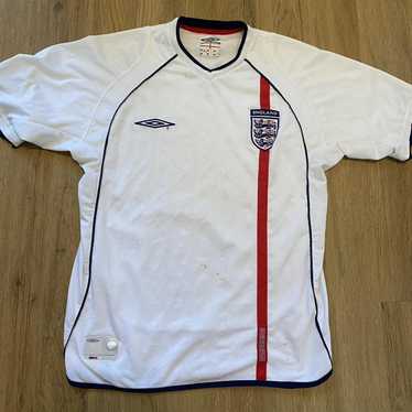 2001/03 Beckham #7 England Vintage Umbro Home Greece