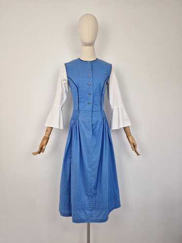 Vintage blue dirndl dress - image 1