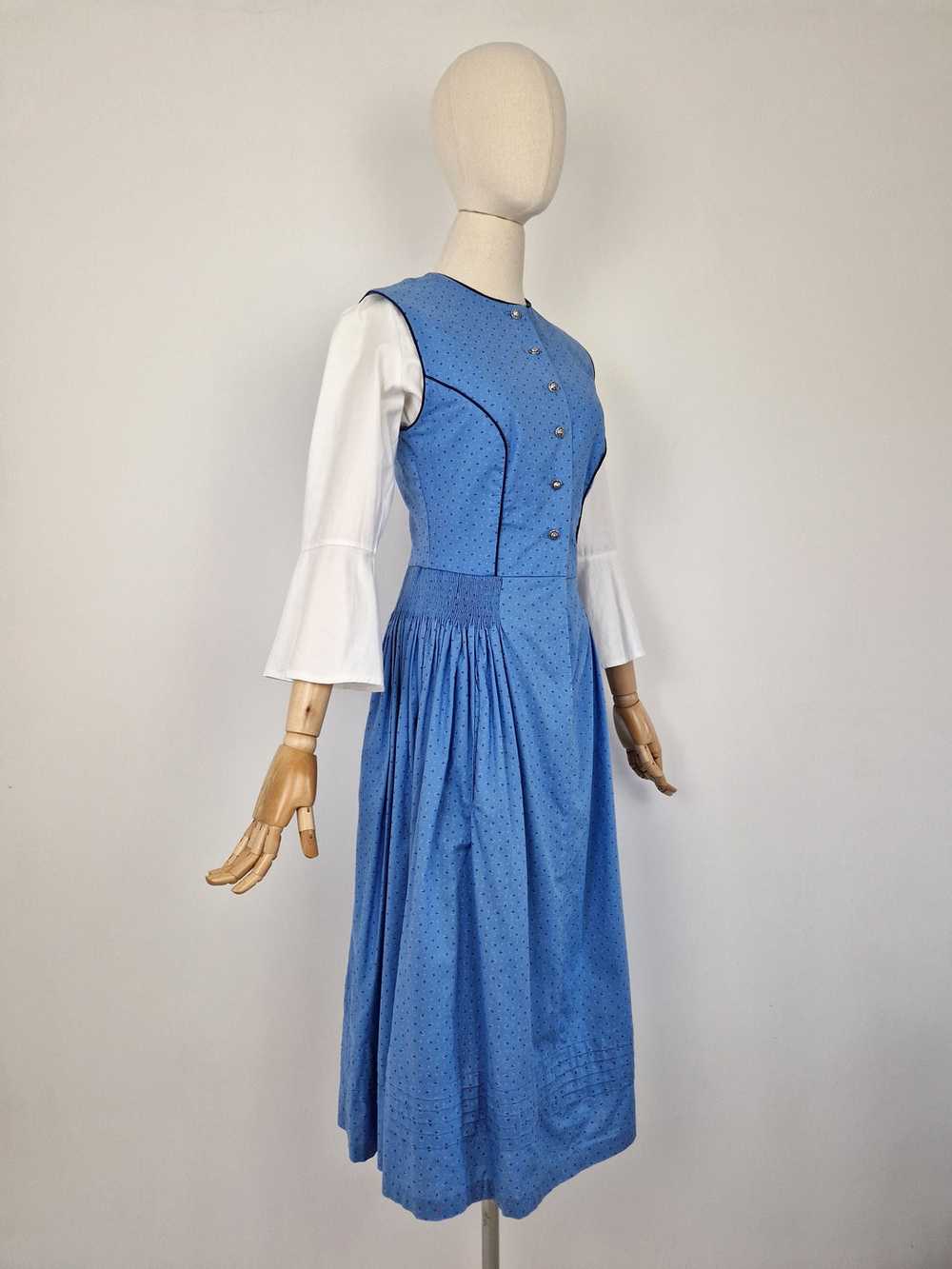 Vintage blue dirndl dress - image 2