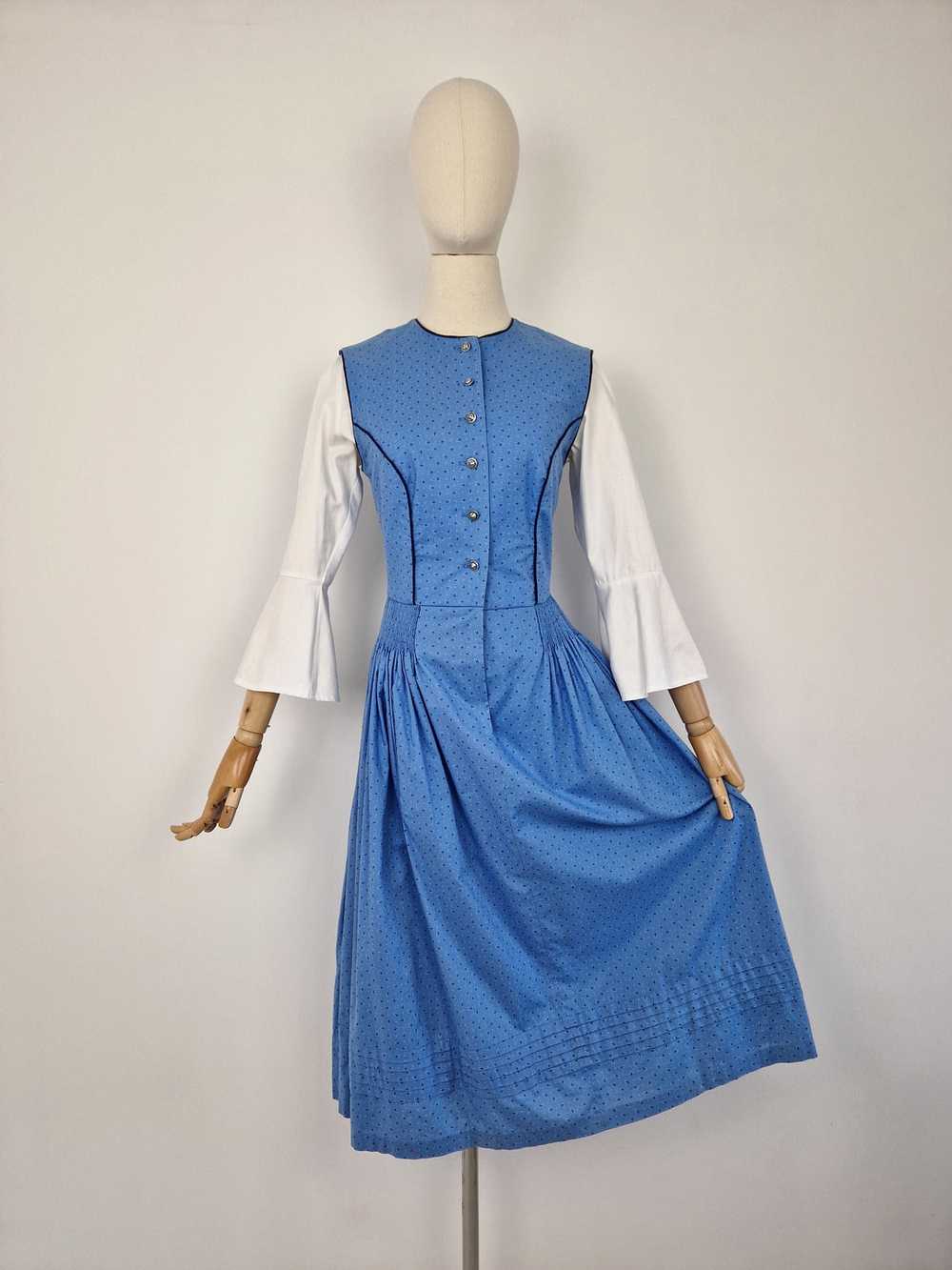 Vintage blue dirndl dress - image 3