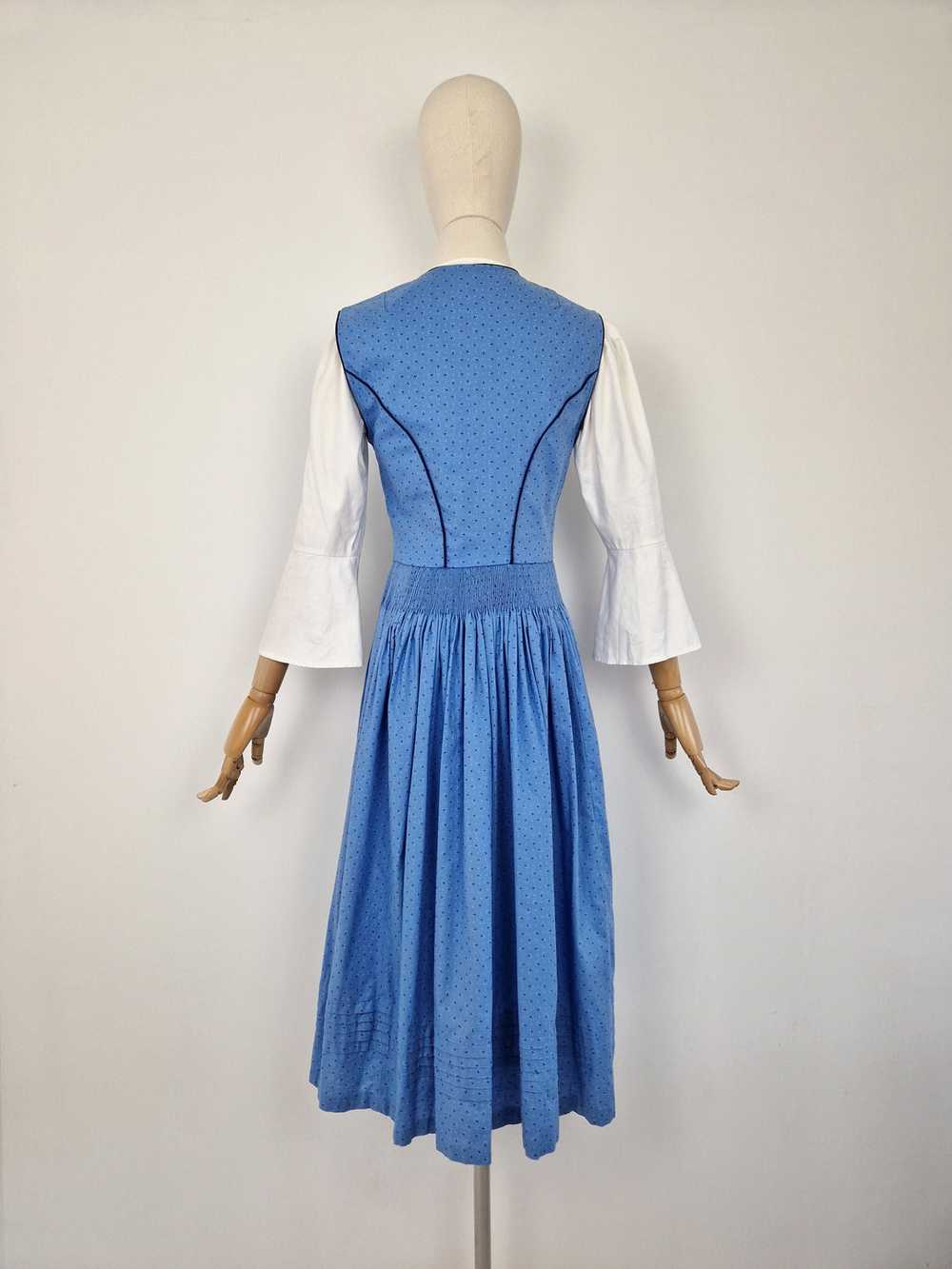 Vintage blue dirndl dress - image 6