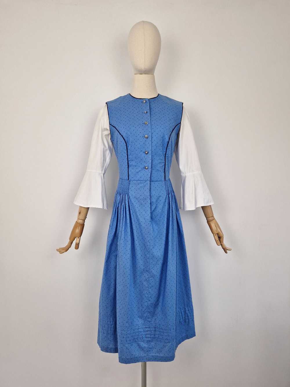Vintage blue dirndl dress - image 7