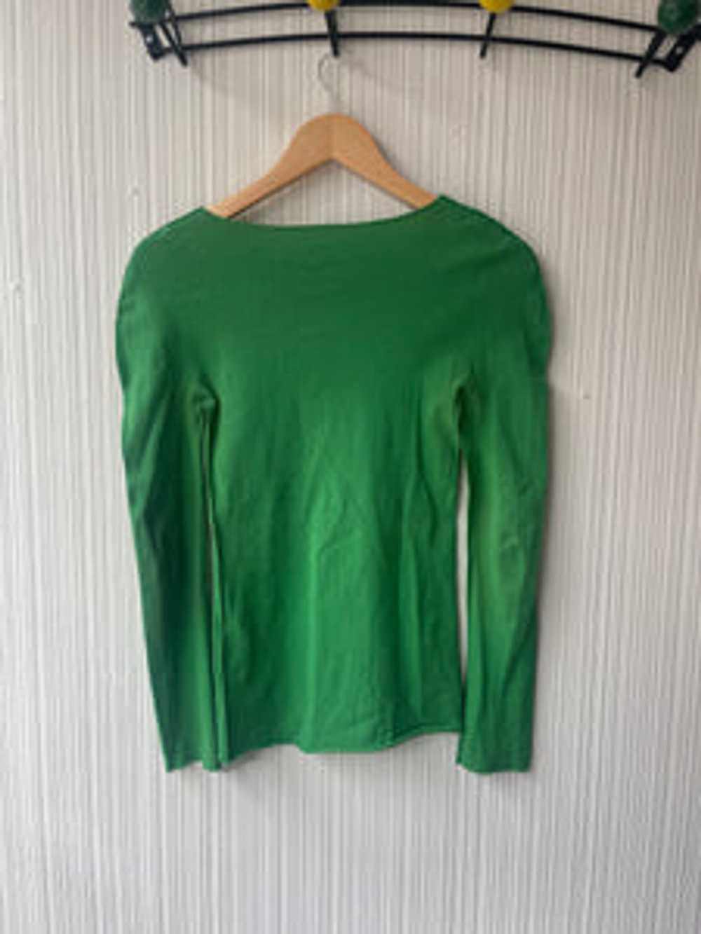 Issey Miyake APOC green woven net neck top - image 1