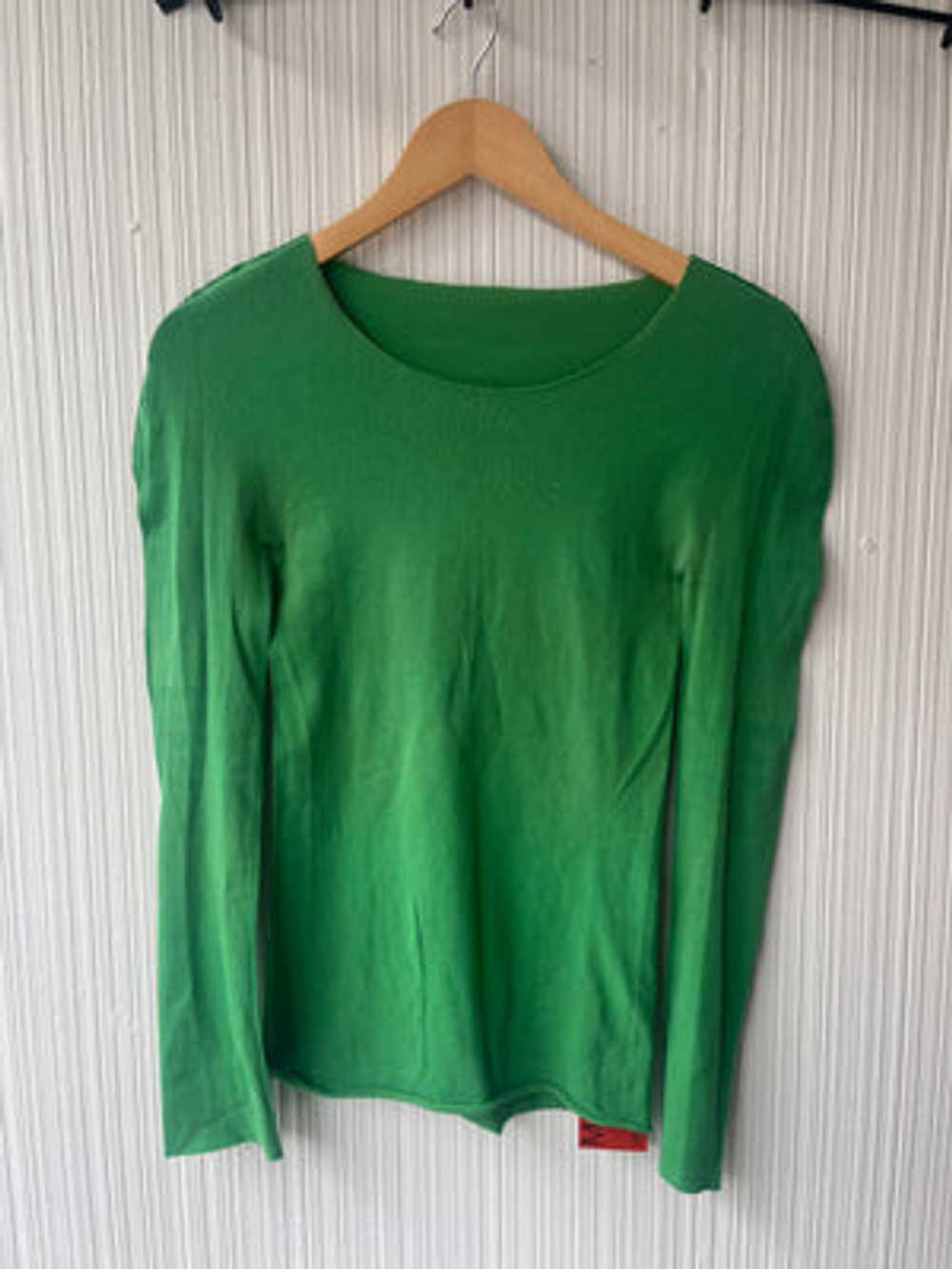 Issey Miyake APOC green woven net neck top - image 2