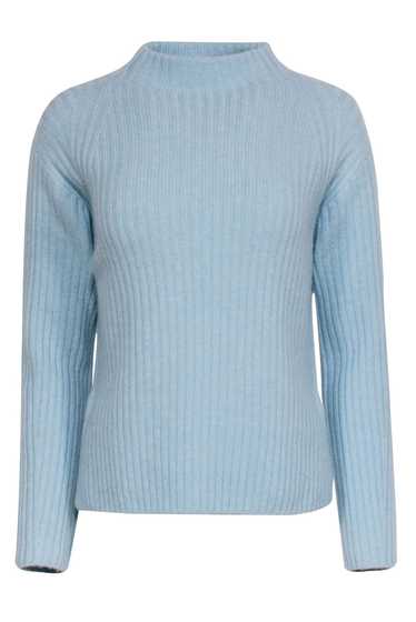 Vince - Pastel Blue Ribbed Mock Neck Sweater Sz S - image 1