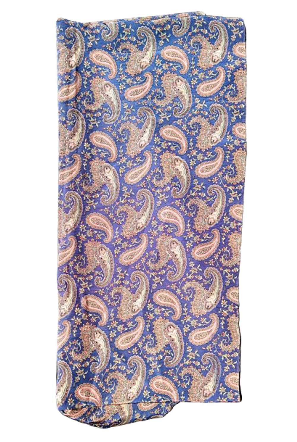 True Vintage 1940s Dusty Blue And Peach Paisley R… - image 3