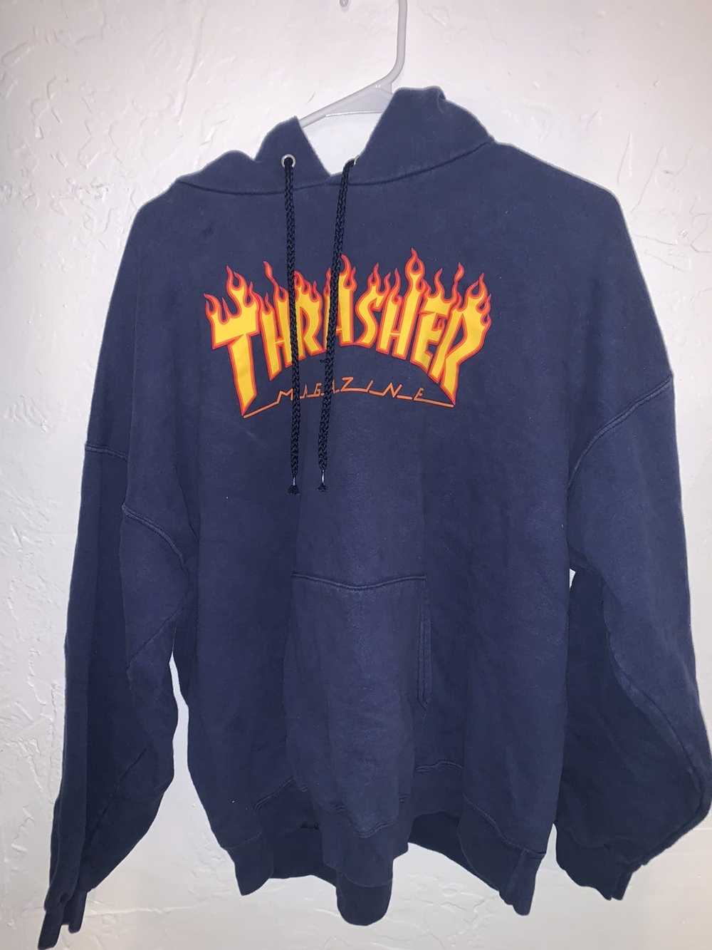 Streetwear × Thrasher × Vintage Blue Thrasher Hoo… - image 1